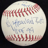 George Howard Brett Full Name HOF 99 Signed Stat Baseball JSA Witness Holo