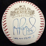 Albert Pujols 3 HR WS GM 3 Signed 2011 World Series Logo Baseball MLB Holo