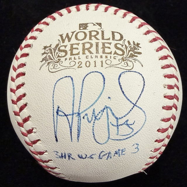 Albert Pujols 3 HR WS GM 3 Signed 2011 World Series Logo Baseball MLB Holo