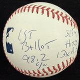 George Brett HOF 99 Signed 9 Inscription Stat Baseball JSA