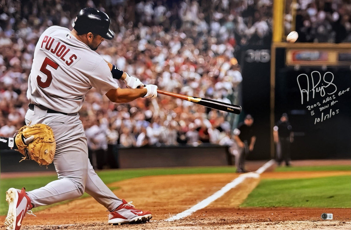 Albert Pujols 2005 NLCS Game 5 HR Signed 20x30 Photo Beckett Witness Holo