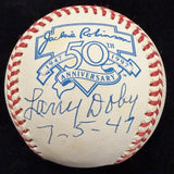 Larry Doby 7-5-47 Signed Jackie Robinson Day Logo Baseball JSA
