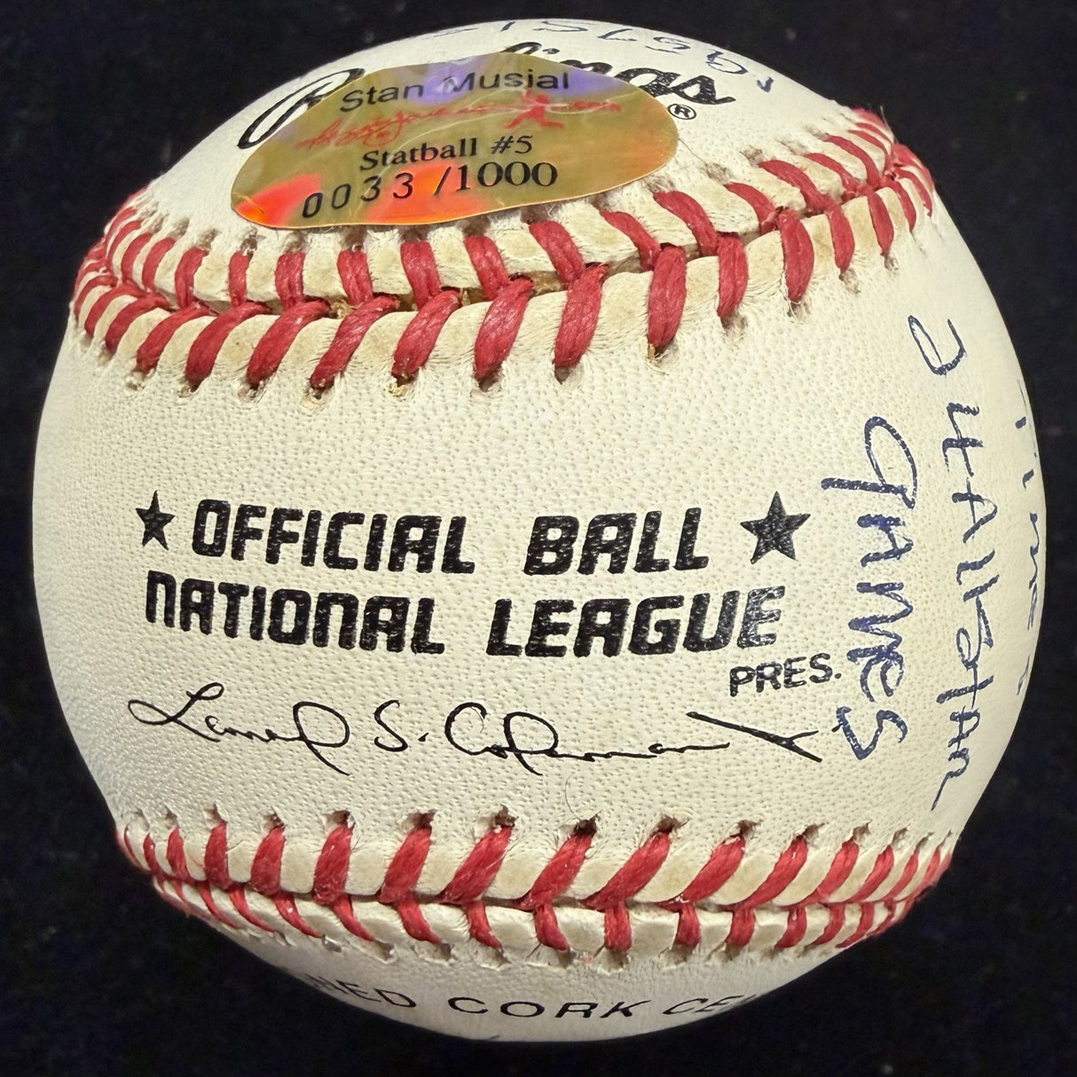 Stan Musial Signed Reggie Jackson Stat Baseball Complete Box Bag Cert