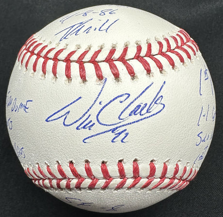 Will Clark MLB Debut Signed Stat Baseball MLB Holo 