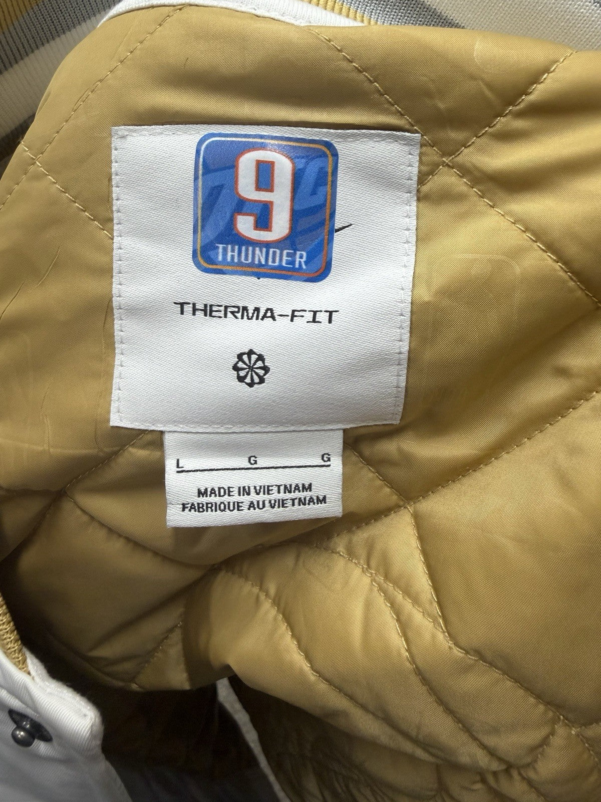 Alex Caruso Game Worn Ring Ceremony Warm Up Jacket Thunder NBA Champs
