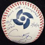 Shohei Ohtani Mike Trout Dual Signed 2023 WBC Logo Baseball MLB Holo Fanatics