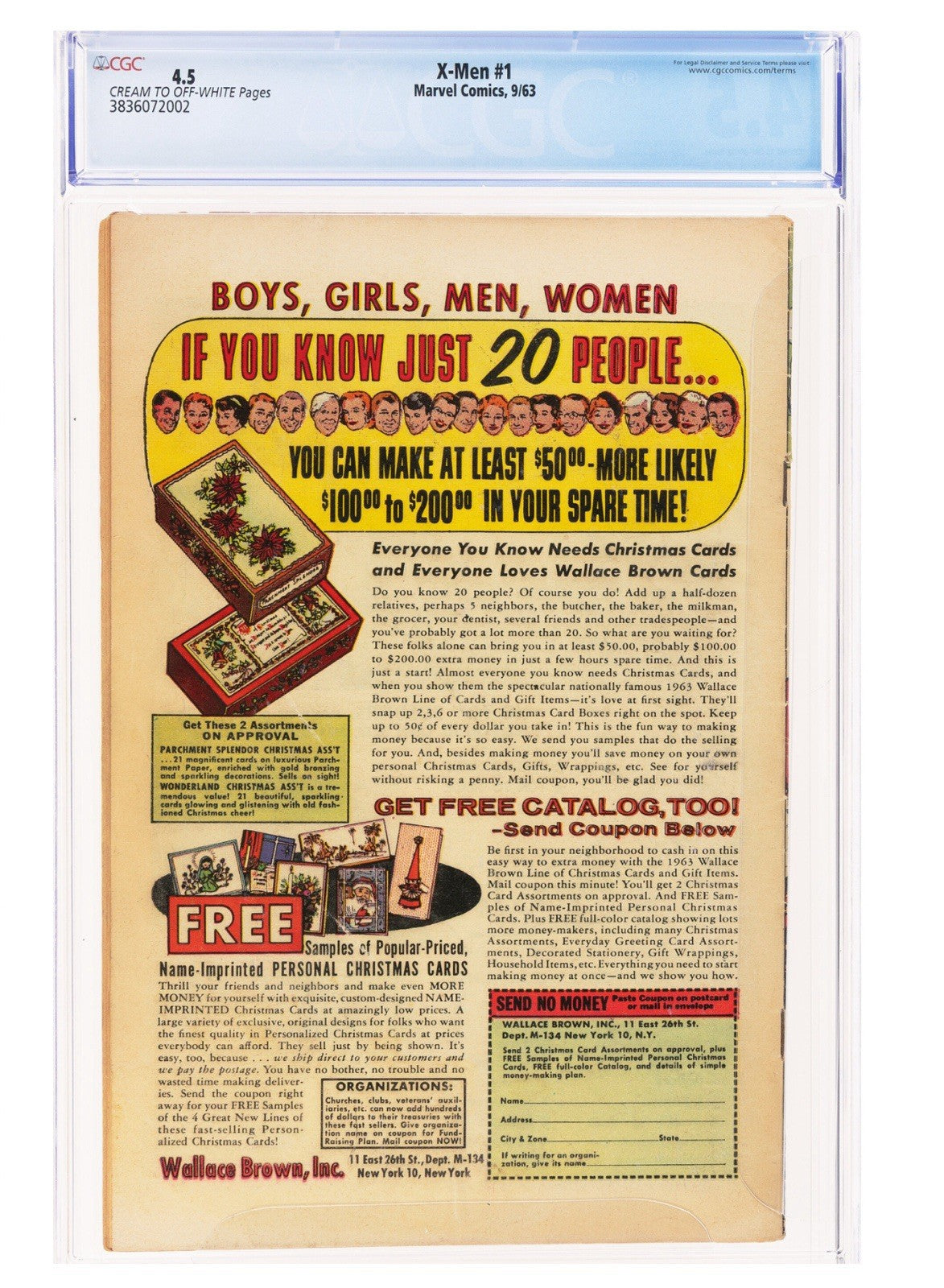 X-Men #1 (Marvel, 1963) CGC VG+ 4.5 Cream To Off-White Pages Comic Book