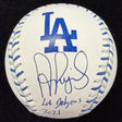 Albert Pujols LA Dodgers Signed Dodgers Team Stitch Logo Baseball BAS Witness 