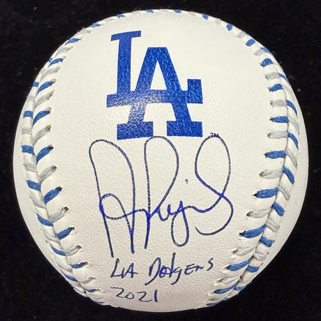 Albert Pujols LA Dodgers Signed Dodgers Team Stitch Logo Baseball BAS Witness 