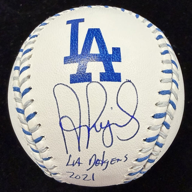 Albert Pujols LA Dodgers Signed Dodgers Team Stitch Logo Baseball BAS Witness 