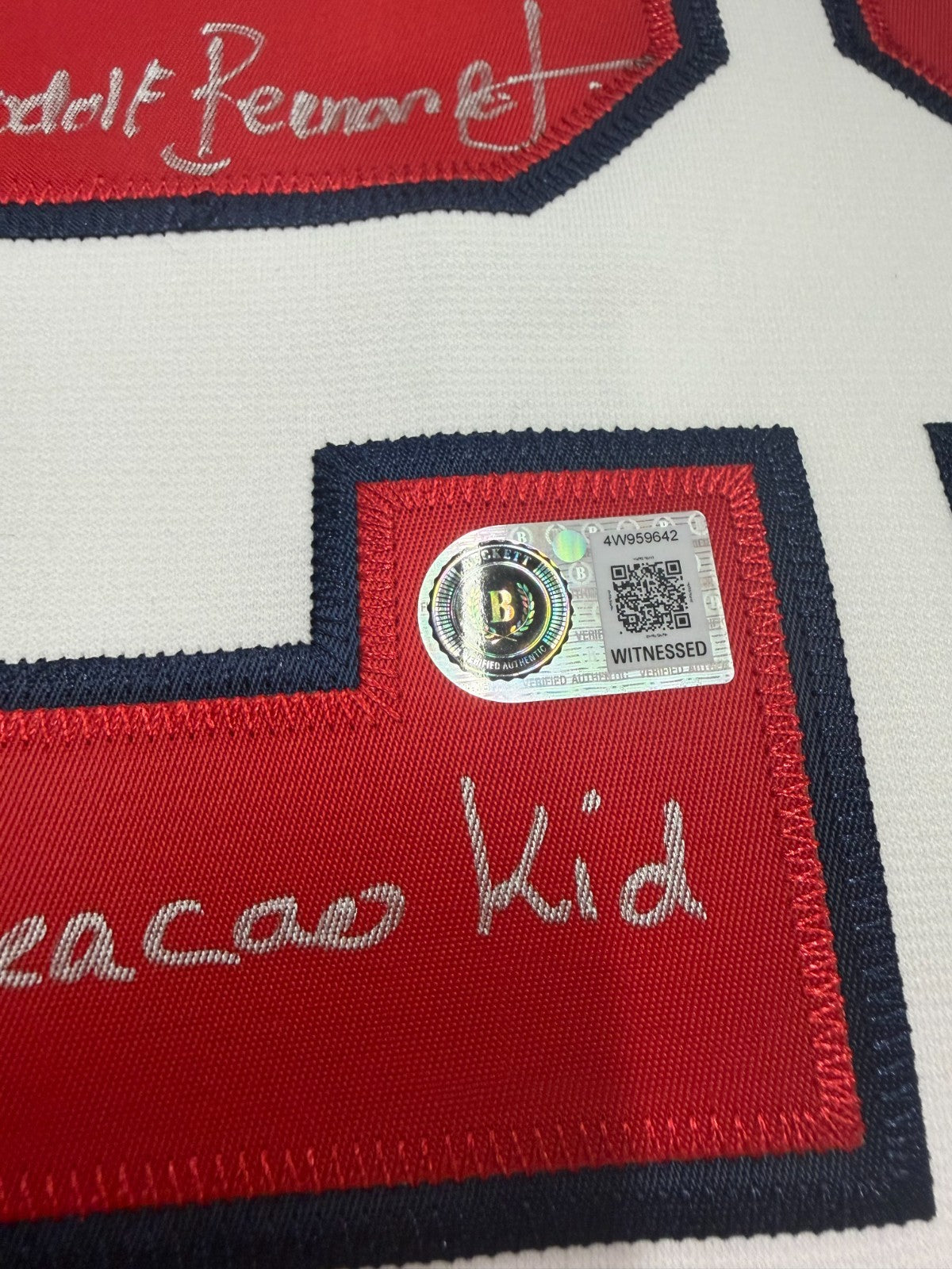 Andruw Rudolf Bernardo Jones Signed Stat Mitchell & Ness Braves Jersey Beckett