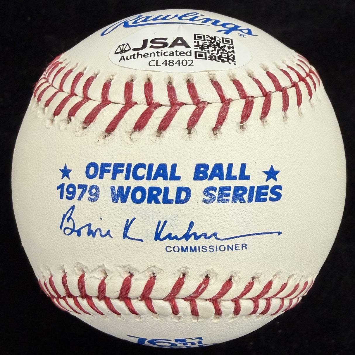 Dave Parker 79 WSC Signed 1979 World Series Logo Baseball JSA