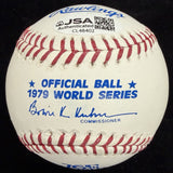 Dave Parker 79 WSC Signed 1979 World Series Logo Baseball JSA