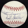 Bob Feller Heater From Van Meter Signed Baseball JSA