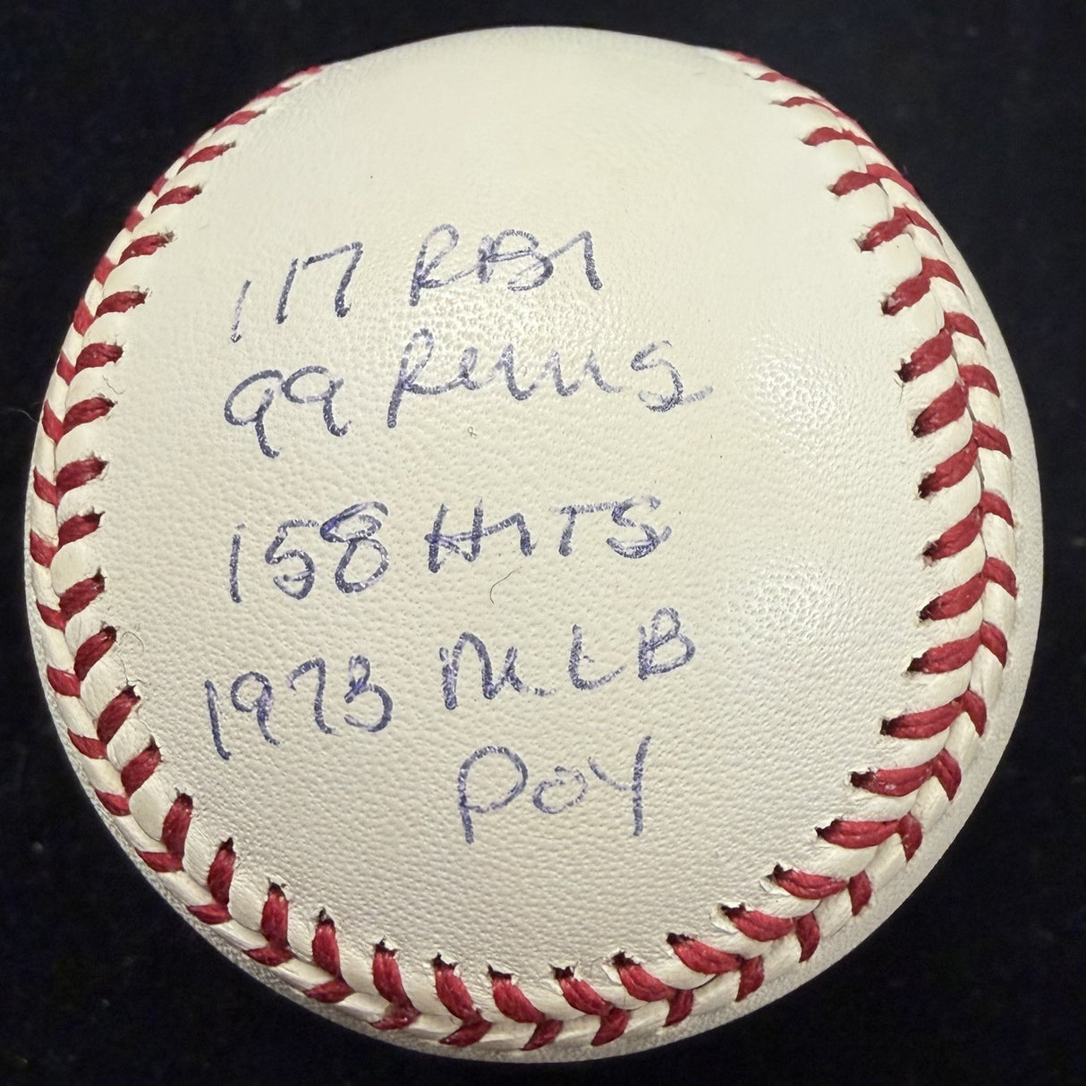Reggie Jackson 1973 AL MVP Signed RJ Stat Baseball Complete Box Bag Cert