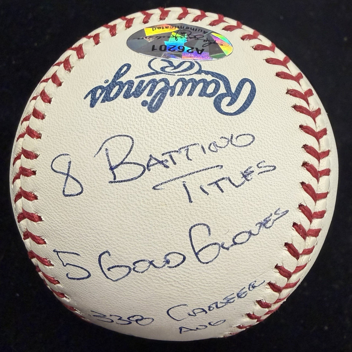 Tony Gwynn Signed Reggie Jackson Stat Baseball Box Bag Cert 