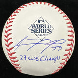 Adolis Garcia 23 WS Champs Signed 2023 World Series Baseball MLB Holo Fanatics