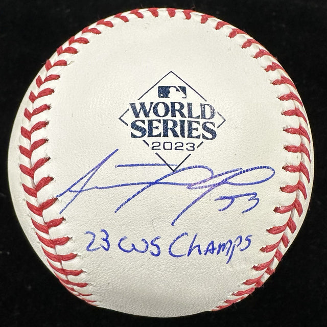 Adolis Garcia 23 WS Champs Signed 2023 World Series Baseball MLB Holo Fanatics