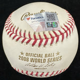 Chase Utley 08 WS Champs WFC Signed 2008 World Series Logo Baseball Fanatics 