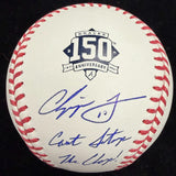 Chipper Jones Cant Stop The Chop! Signed Braves 150th Anniversary Logo Baseball 