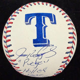 Ivan “Pudge” Rodriguez Signed Rangers Team Stitch Stat Baseball Beckett Witness 