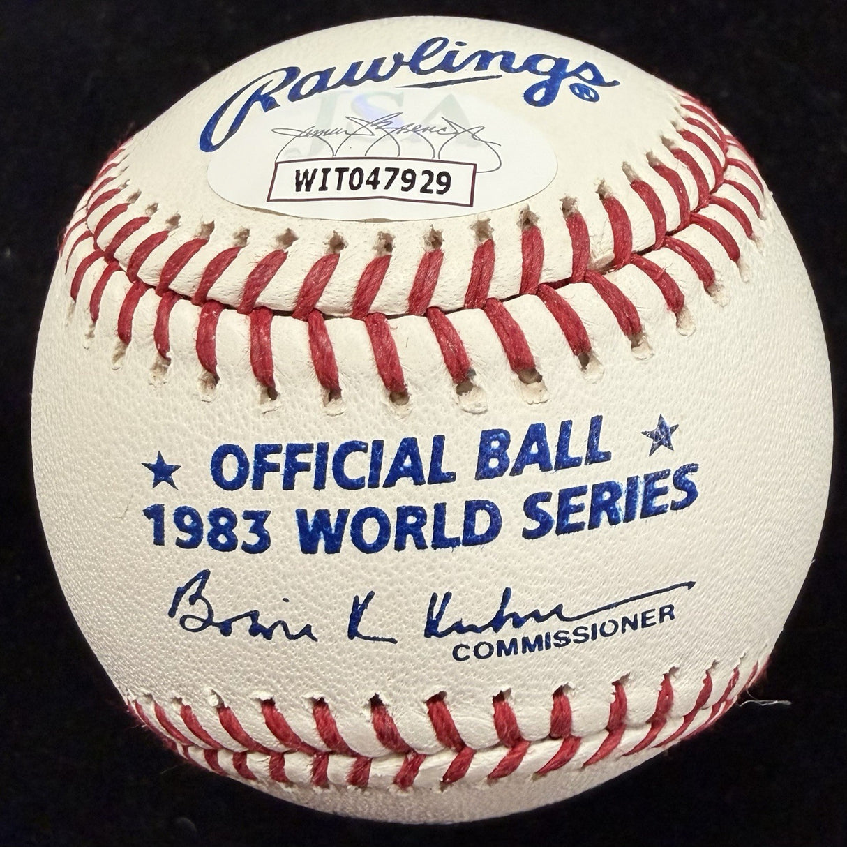 Rick Dempsey 83 WS MVP Signed 1983 World Series Logo Baseball JSA Witness