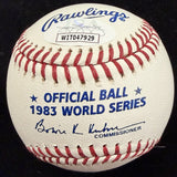 Rick Dempsey 83 WS MVP Signed 1983 World Series Logo Baseball JSA Witness