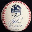 Joe Mauer #7 Retired 6/15/19 Signed Retirement Logo Baseball Beckett Witness