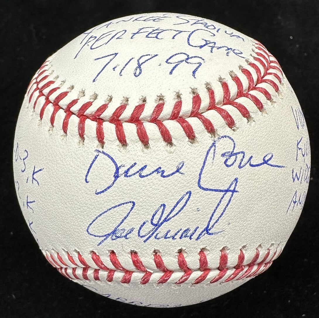 David Cone Joe Girardi Dual Signed Perfect Game Stat Baseball Beckett Witness 