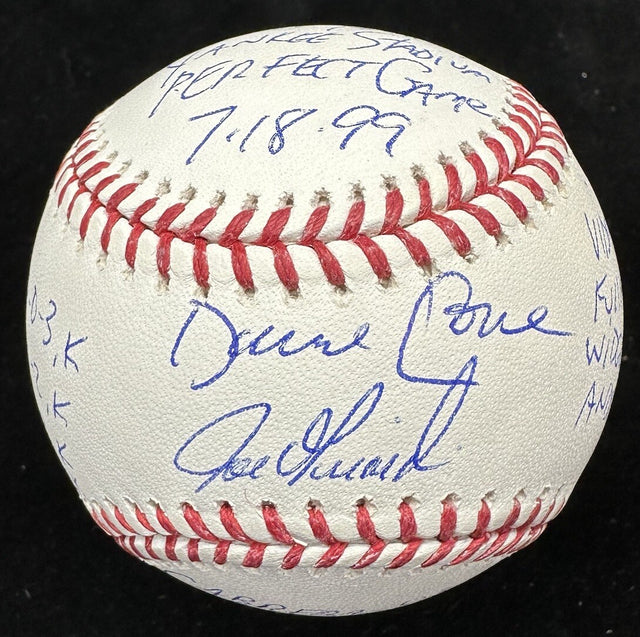 David Cone Joe Girardi Dual Signed Perfect Game Stat Baseball Beckett Witness 