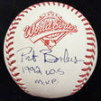 Pat Borders 92 WS MVP Signed 1992 World Series Logo Baseball Beckett