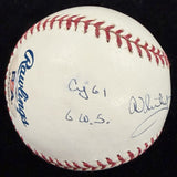 Whitey Ford HOF 74 61 CY Signed Stat Baseball PSA/DNA