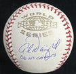 Adam Wainwright 06 WS Champs Signed 2006 World Series Logo Baseball JSA
