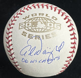Adam Wainwright 06 WS Champs Signed 2006 World Series Logo Baseball JSA