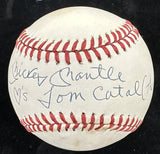 Mickey Mantle  3’s Tom Catal (The Que*r) Signed Baseball JSA LOA