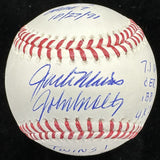 Jack Morris John Smoltz 1991 World Series Game 7 Dual Signed Stat Baseball BAS