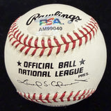 Eddie Mathews Merry Xmas Signed Baseball PSA/DNA