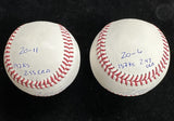 Tom Glavine 91 NL CY 98 NL CY Signed Stat Baseballs JSA 