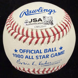Johnny Bench Signed 1980 All Star Game Logo Baseball JSA