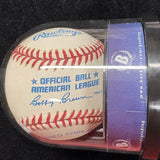 Mickey Mantle No. 7 Signed Baseball Beckett Encapsulated Graded 9