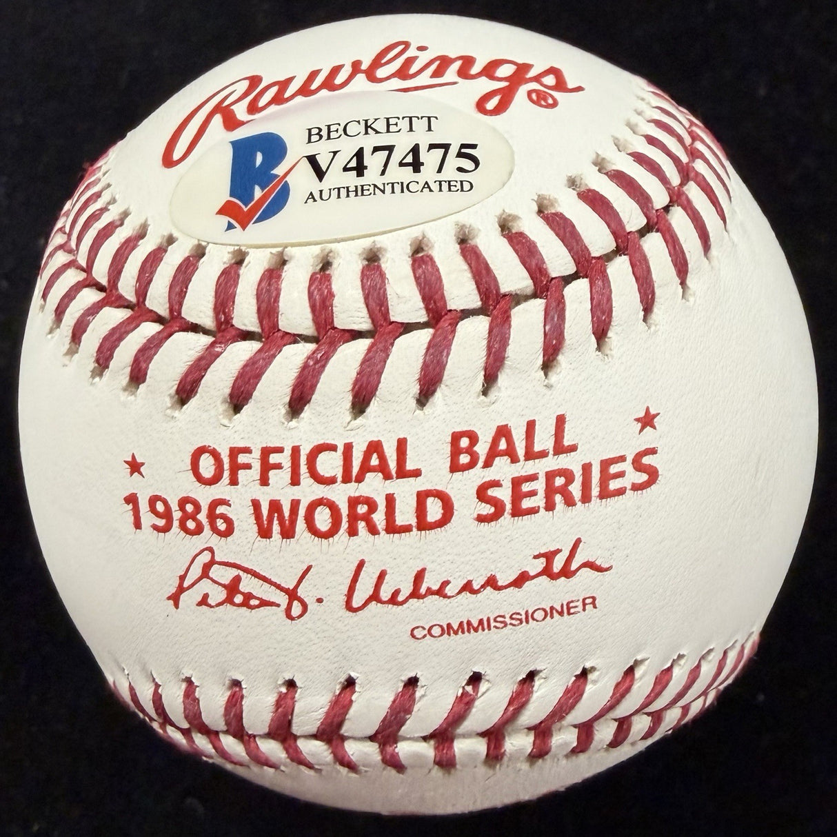 Ray Knight 86 WS MVP Signed 1986 World Series Logo Baseball Beckett