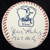 Jim Lonborg 1967 AL CY Signed Cy Young Logo Baseball JSA