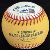 Josh Hamilton 28 Bombs Signed 2008 Home Run Derby Gold Logo Baseball JSA