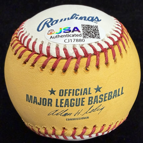 Josh Hamilton 28 Bombs Signed 2008 Home Run Derby Gold Logo Baseball JSA