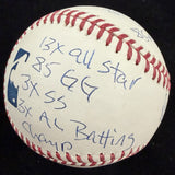 George Howard Brett Full Name HOF 99 Signed Stat Baseball JSA Witness Holo
