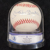 Mickey Mantle Signed Baseball Beckett Encapsulated Graded 9