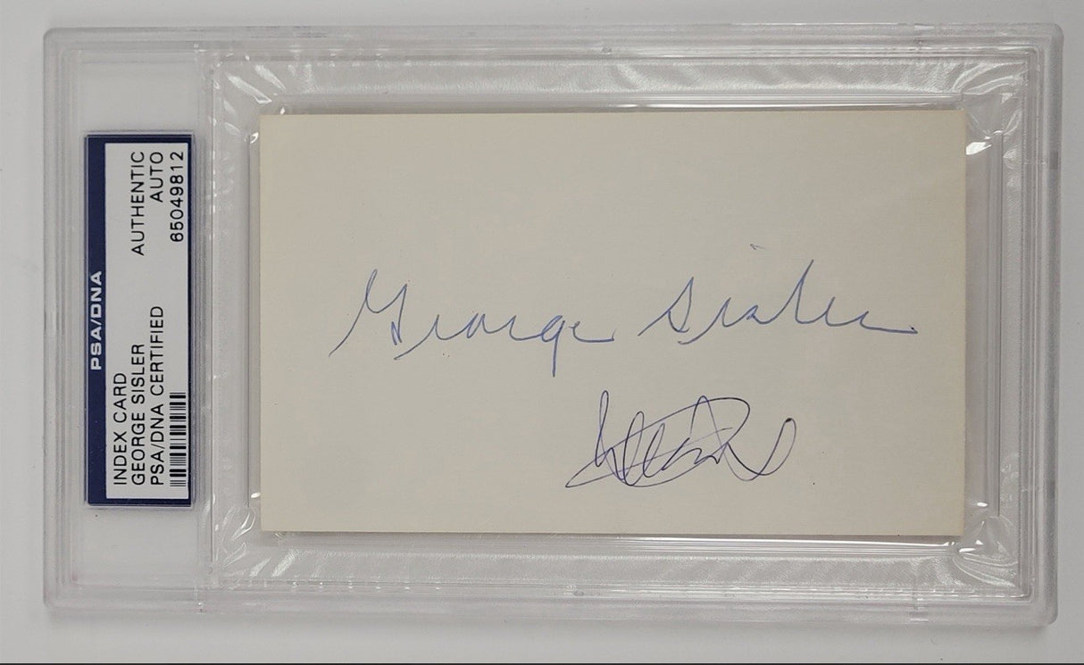 George Sisler Ichiro Suzuki Dual Signed Index Card PSA Encapsulated Slabbed