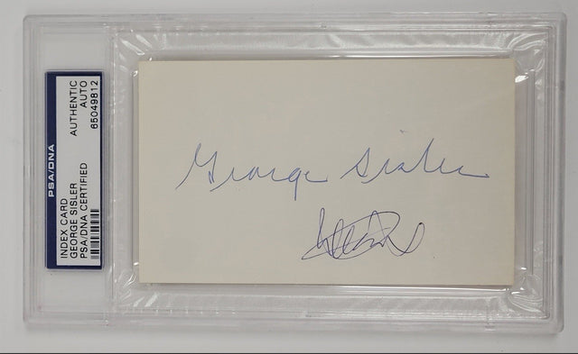 George Sisler Ichiro Suzuki Dual Signed Index Card PSA Encapsulated Slabbed