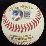 AJ Hinch Signed 2017 World Series Logo Baseball Beckett 