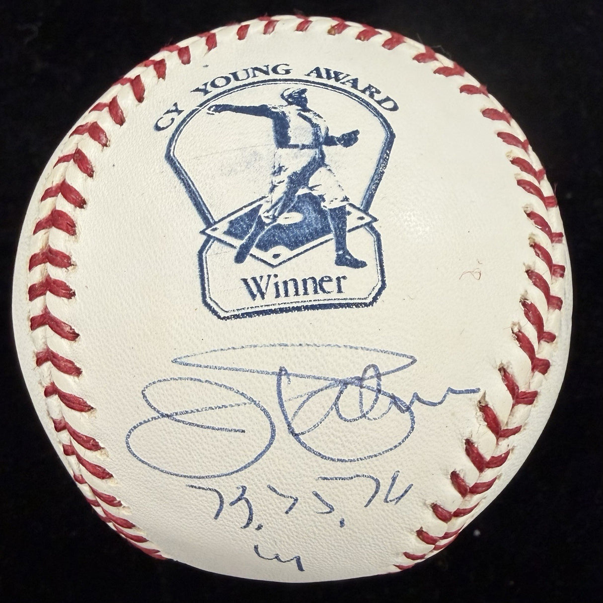 Jim Palmer 73, 75, 76 CY Signed Cy Young Logo Baseball MLB Holo